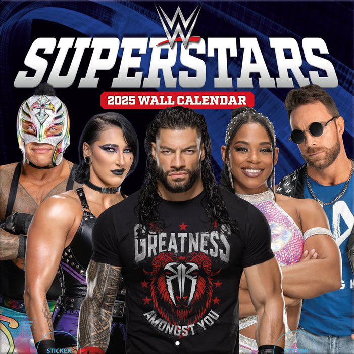Calendar Club 2025 WWE Superstars Wall Calendar