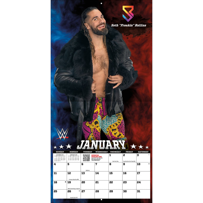 WWE Wrestling Superstars 2026 Square Wall Calendar