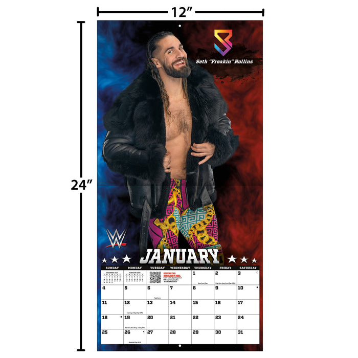 WWE Wrestling Superstars 2026 Square Wall Calendar