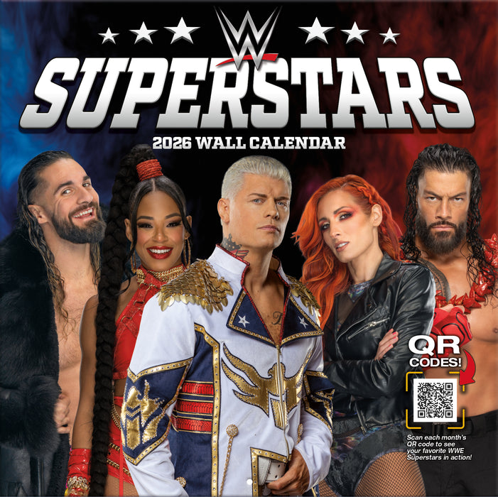 WWE Wrestling Superstars 2026 Square Wall Calendar