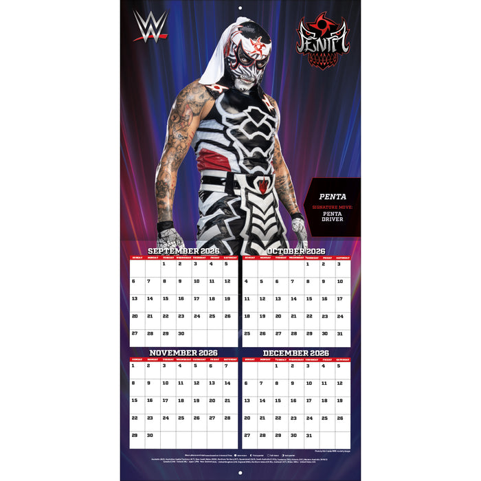 WWE Wrestling Superstars 2027 Square Wall Calendar