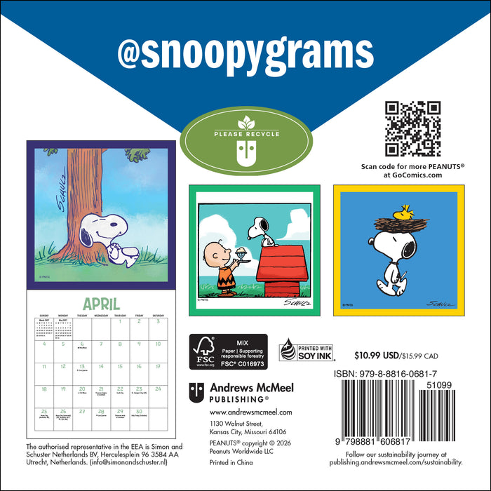 Peanuts Snoopygrams 2027 Mini Wall Calendar