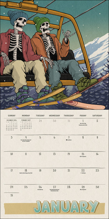 Death Takes Holiday 2027 Square Wall Calendar