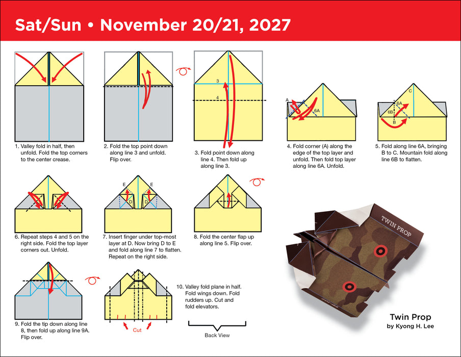Paper Airplane Fold-a-Day 2027 Page-A-Day Calendar