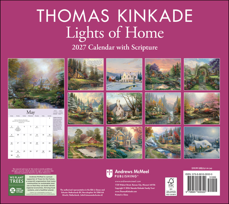 Thomas Kinkade Scripture Special Edition 2027 Large Wall Calendar
