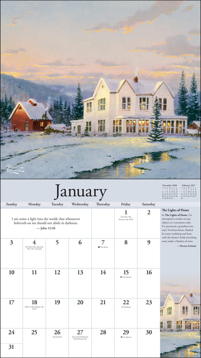 Thomas Kinkade Scripture Special Edition 2027 Large Wall Calendar