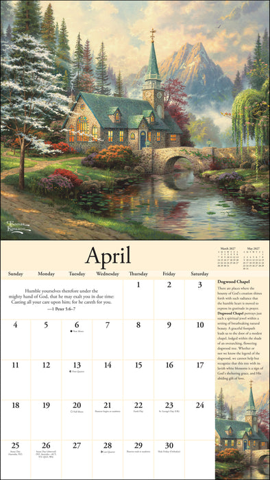 Thomas Kinkade Scripture Special Edition 2027 Large Wall Calendar