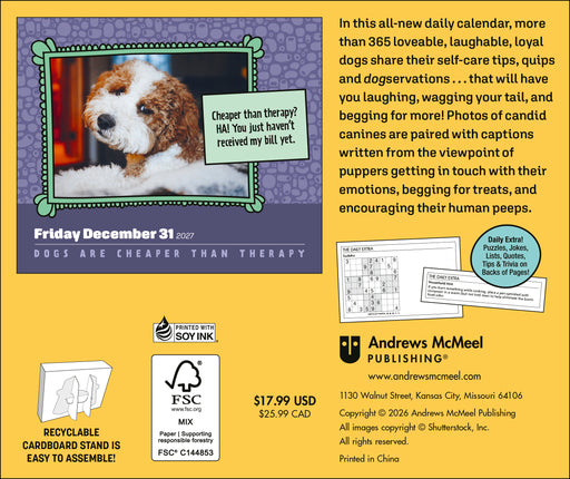 Dogs are Cheaper Than Therapy 2027 Page-A-Day Calendar