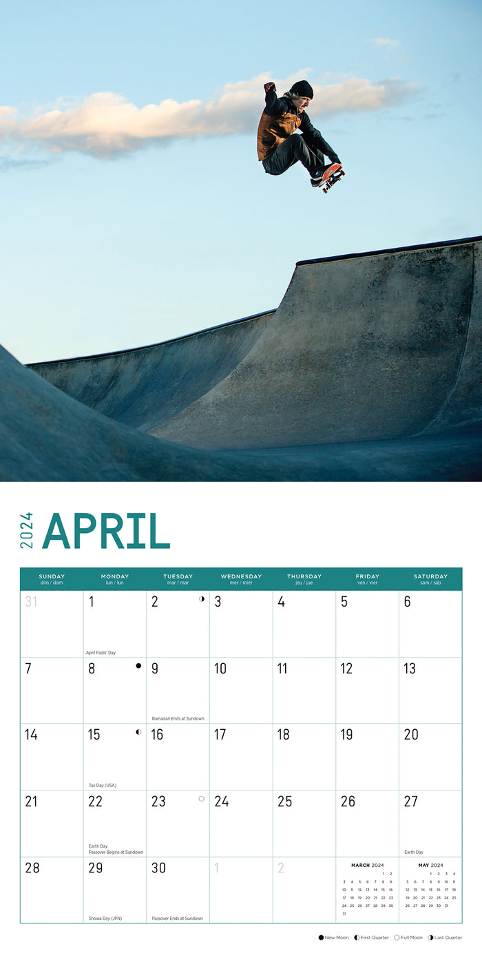2024 Skateboard Wall Calendar — Calendar Club