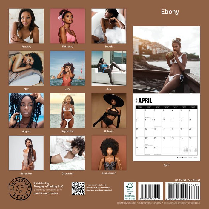 2024 Ebony Women Wall Calendar