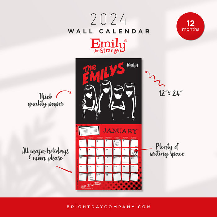 2024 Emily The Strange Wall Calendar