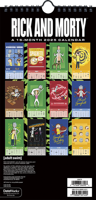 2025 Rick & Morty Mini Wall Calendar by  Trends International from Calendar Club