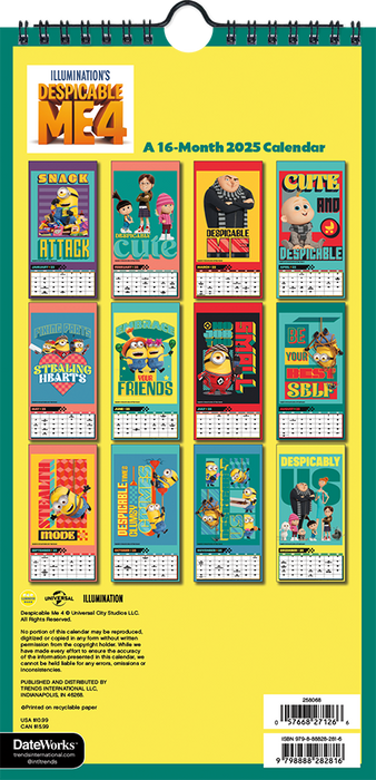 2025 Despicable Me 4 Mini Wall Calendar by  Trends from Calendar Club