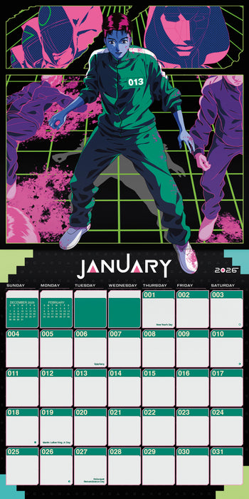 Squid Games 2026 Square Wall Calendar