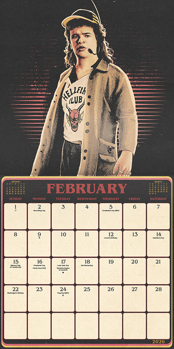 Stranger Things 2026 Square Wall Calendar
