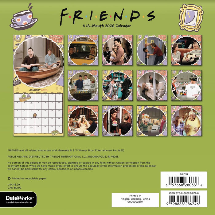Friends 2026 Mini Wall Calendar