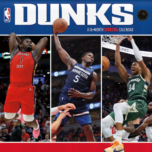 NBA Dunks 2026 Square Wall Calendar