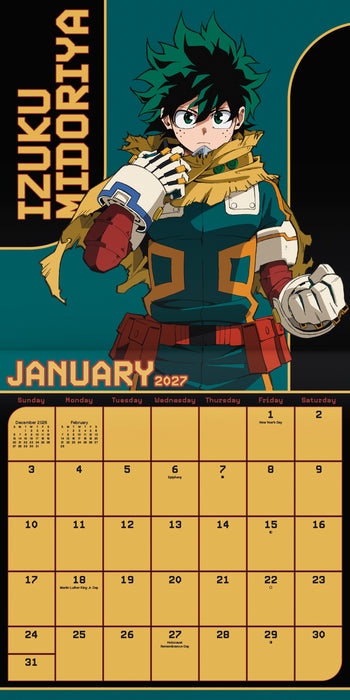 My Hero Academia 2027 Square Wall Calendar