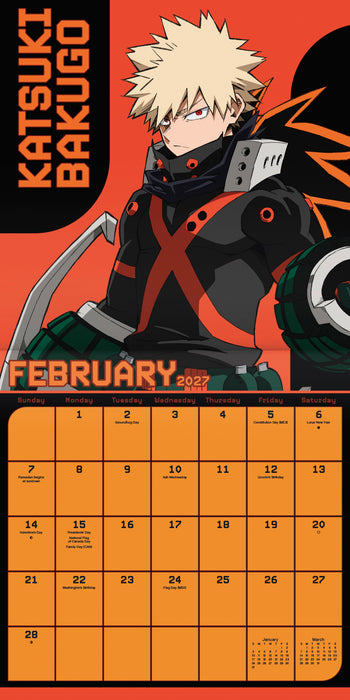 My Hero Academia 2027 Square Wall Calendar