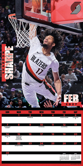 NBA Dunks 2027 Square Wall Calendar