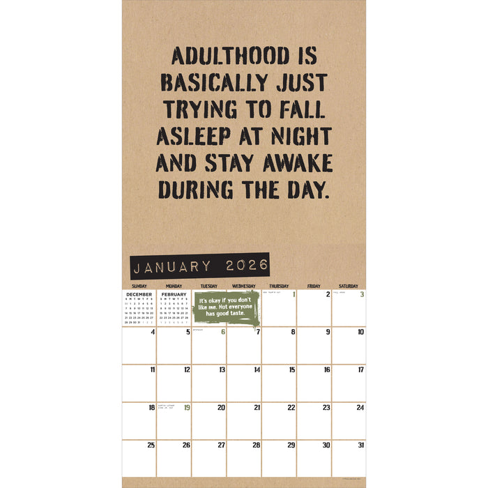 Anti Affirmations 2026 Square Wall Calendar