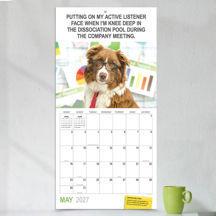 Desk Dogs 2027 Square Wall Calendar