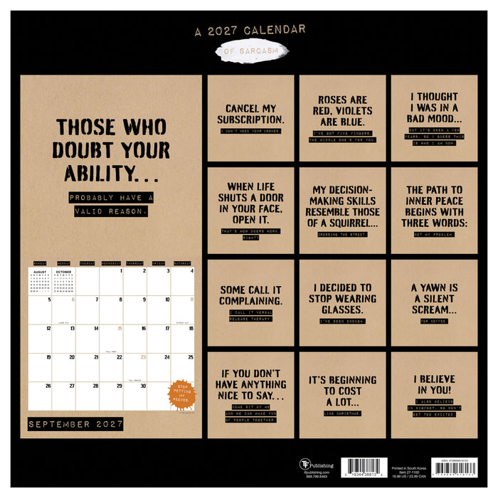 Anti Affirmations 2027 Square Wall Calendar
