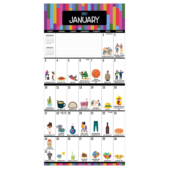 Every Day's A Holiday 2027 Mini Wall Calendar