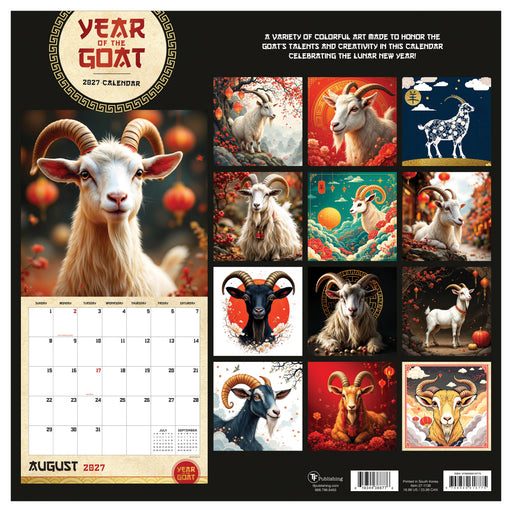 Year of the Goat 2027 Square Wall Calendar
