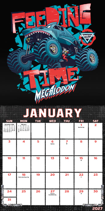 Monster Jam 2027 Square Wall Calendar