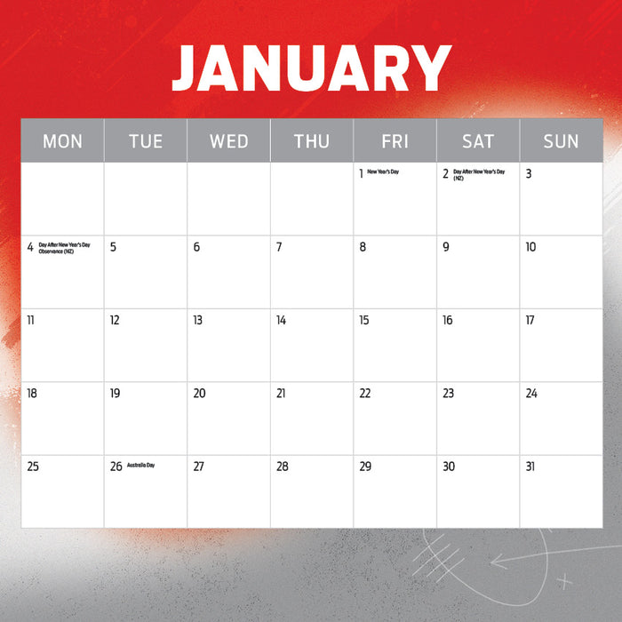 AFL Sydney Swans 2027 Square Wall Calendar