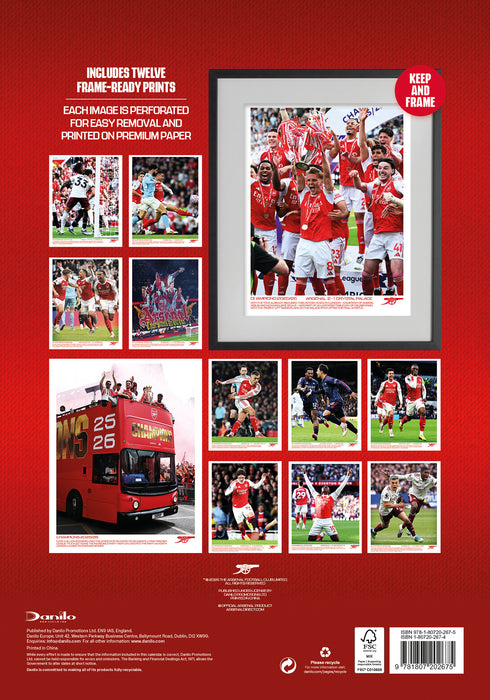 Arsenal Football Club Deluxe 2027 A3 Wall Calendar