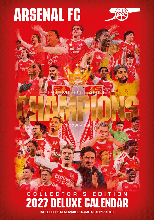 Arsenal Football Club Deluxe 2027 A3 Wall Calendar