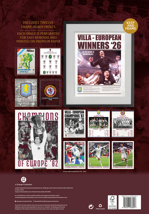Aston Villa Football Club Deluxe 2027 A3 Wall Calendar