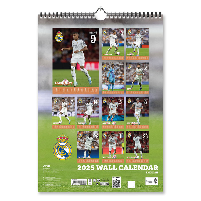 2025 Real Madrid Season Wall Calendar