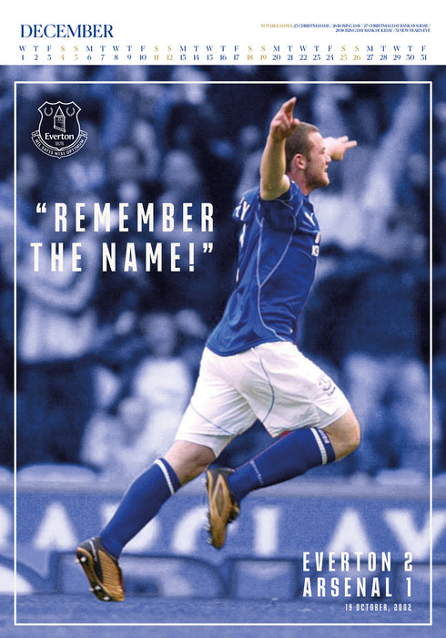 Everton Football Club Deluxe 2027 A3 Wall Calendar