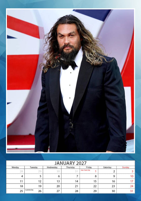 Jason Momoa 2027 A3 Wall Calendar