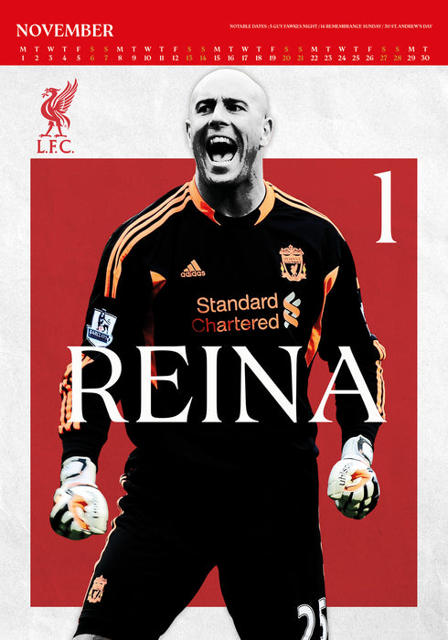 Liverpool Football Club Deluxe 2027 A3 Wall Calendar