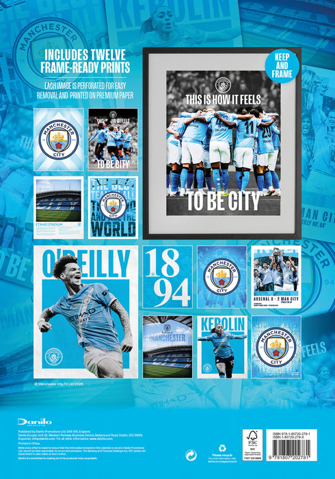 Manchester City Football Club Deluxe 2027 A3 Wall Calendar