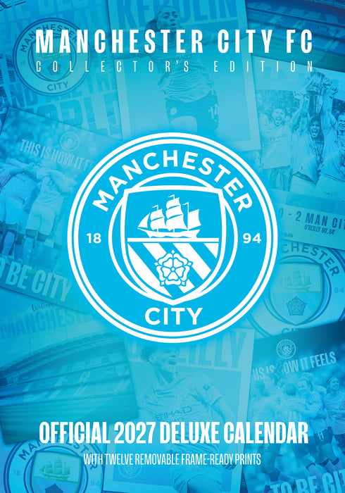 Manchester City Football Club Deluxe 2027 A3 Wall Calendar