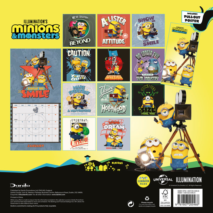 Mega Minions Movie 2027 Square Wall Calendar
