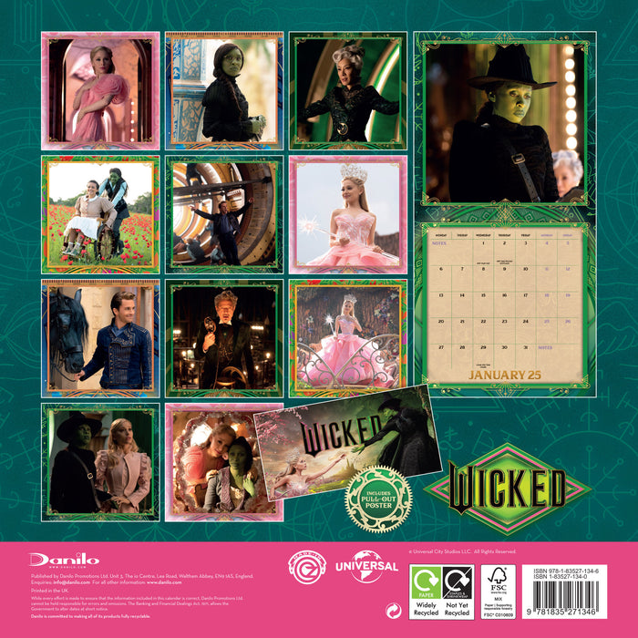 2025 Wicked Movie Wall Calendar